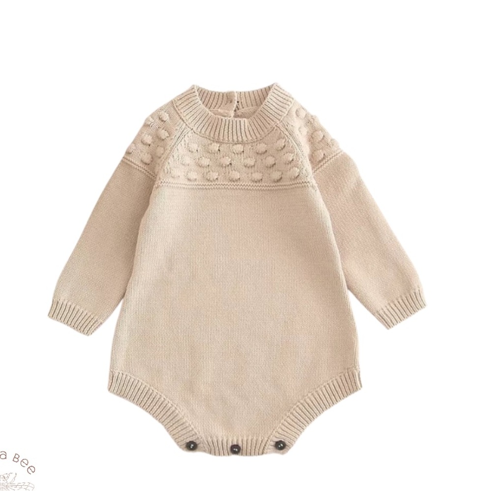 Knitted Spot Detail Romper | Cream | Size 18 - 24 Months | Adorable & Flawless